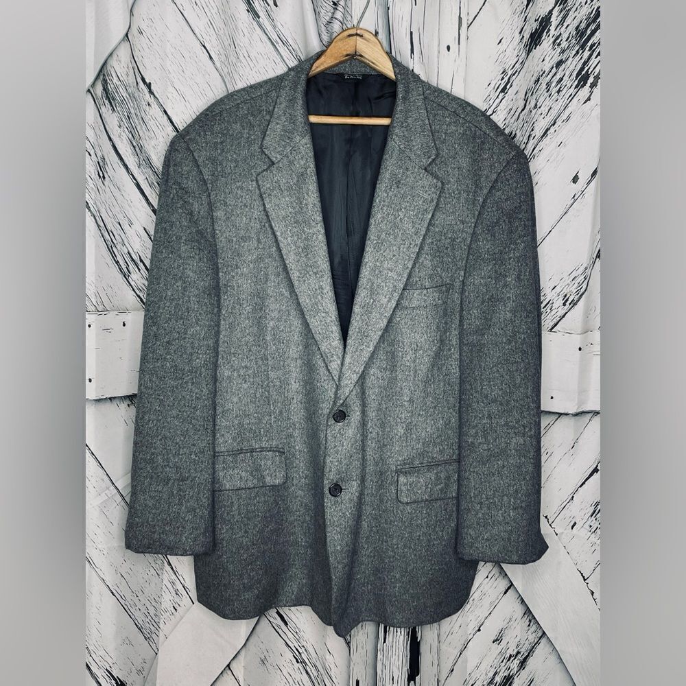 Bill Blass 100% Camel Hair Blazer Gray 50R